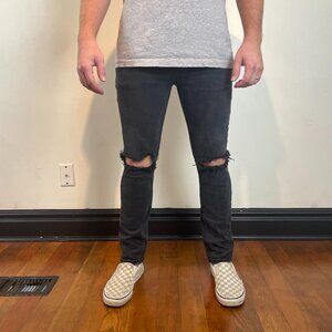 Skinny Tapered Ripped Jeans